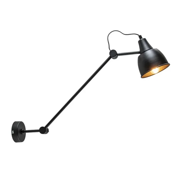 wandlamp_industrieel_vers_1.webp Sale Straluma Wandlamp industrieel verstelbare arm zwart