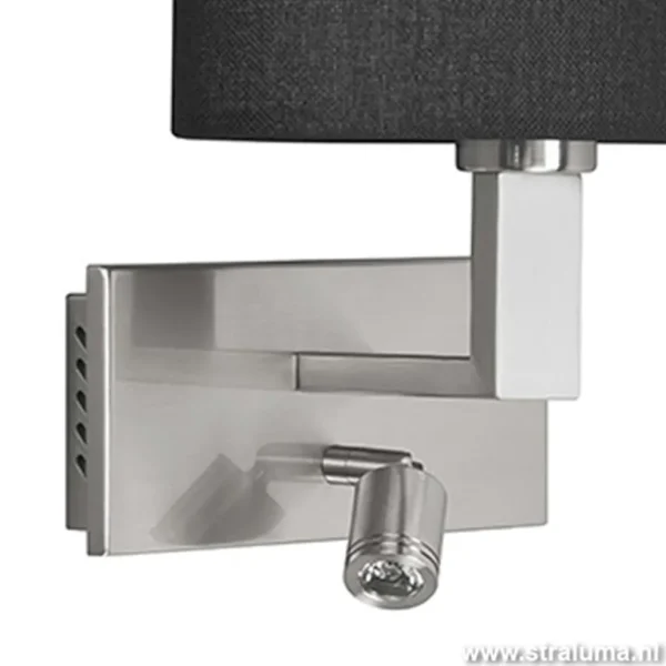 wandlamp_new_oval_kap_zwa_1.webp Discount Straluma Wandlamp New Oval kap zwart led