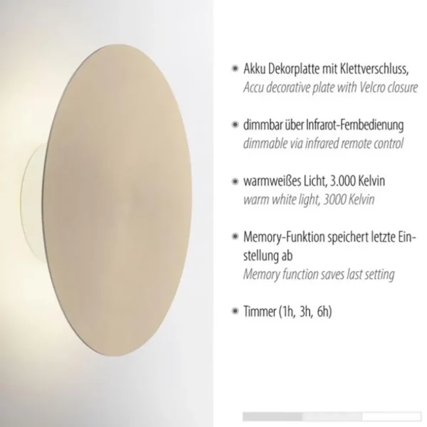 wandlamp_op_accu_goud_sta_2.webp Cheap Straluma Wandlamp op accu goud 3-standen dimbaar