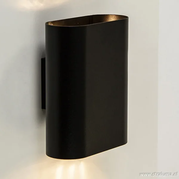 wandlamp_ovaal_zwart_xe_1.webp New Straluma Wandlamp ovaal zwart 2xe14