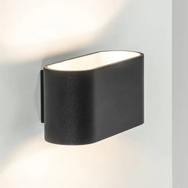Online Straluma Wandlamp ovaal zwart/zilver g9