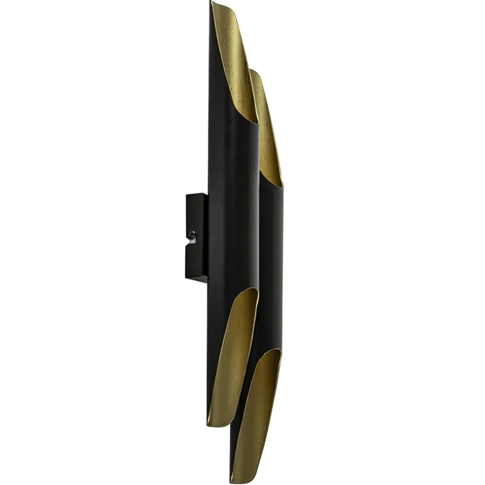 wandlamp_pipes_cm_zwartma_0.webp Best Straluma Wandlamp Pipes 48cm zwart/matgoud