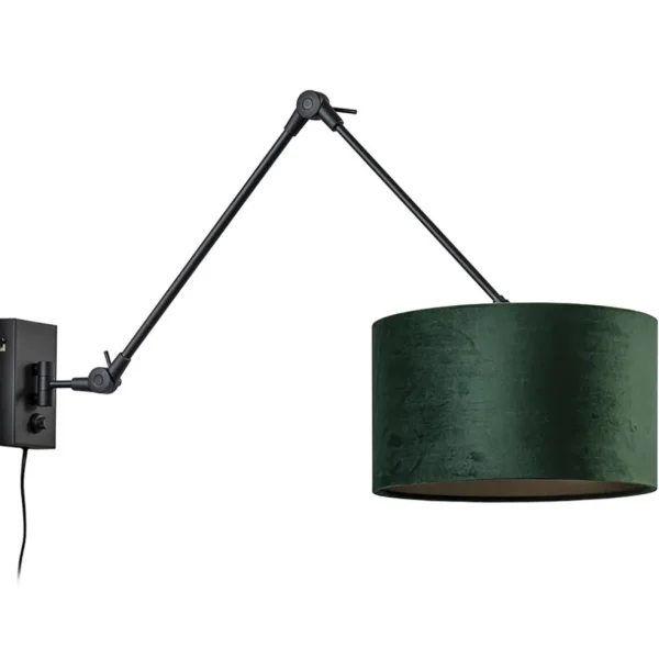 wandlamp_prestige_chic_zw_0.webp Flash Sale Straluma Wandlamp Prestige Chic zwart/kap groen