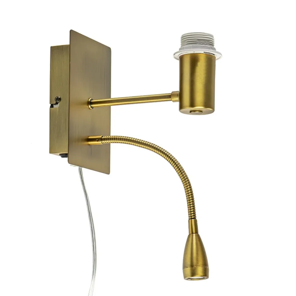 wandlamp_regina_antiek_br_0.webp Clearance Straluma Wandlamp Regina antiek brons met leesarm exclusief kap