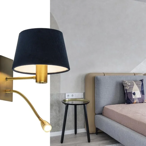 wandlamp_regina_antiek_br_4.webp Clearance Straluma Wandlamp Regina antiek brons met leesarm exclusief kap