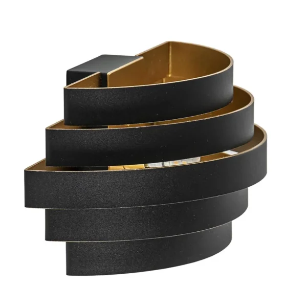 wandlamp_scudo_zwartgoud__0.webp Store Straluma Wandlamp Scudo zwart/goud 25cm