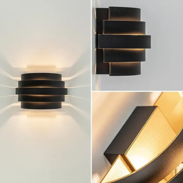 wandlamp_scudo_zwartgoud__3-1.webp Sale Straluma Wandlamp Scudo zwart/goud 20cm