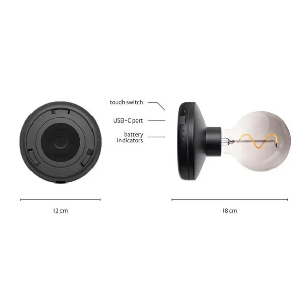 wandlamp_zwart_met_smoke__1.webp Best Straluma Wandlamp zwart met smoke dimbaar/oplaadbaar