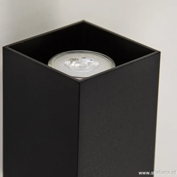 New Straluma Wandlamp zwart rechthoek up+down gu10