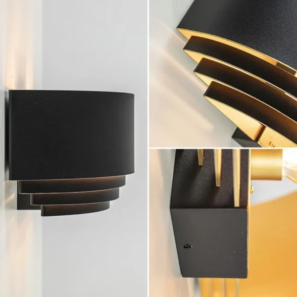 Shop Straluma Wandlamp zwart/goud up+down langwerpig