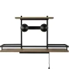 wandlampwandrek_zwart_met_0.webp Outlet Straluma Wandlamp/wandrek zwart met houten planken