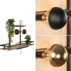 wandlampwandrek_zwart_met_3.webp Outlet Straluma Wandlamp/wandrek zwart met houten planken