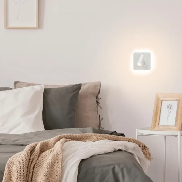 witte_wandlamp_vierkant_i_4.webp Clearance Straluma Witte wandlamp vierkant inclusief LED en spot
