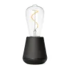 zwart_houten_tafellamp_op_0.webp Sale Straluma Zwart houten tafellamp oplaadbaar met helder glas
