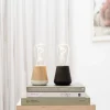 zwart_houten_tafellamp_op_3.webp Sale Straluma Zwart houten tafellamp oplaadbaar met helder glas
