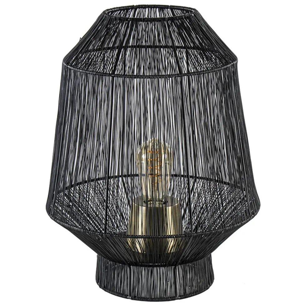 New Straluma Zwart metalen tafellamp Vitora met brons