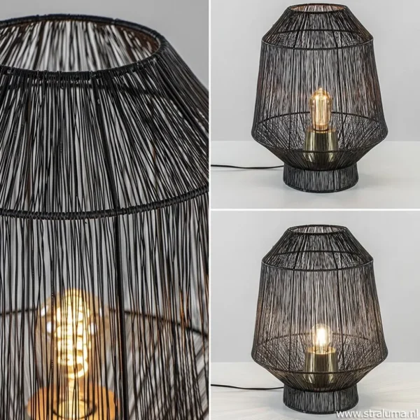 zwart_metalen_tafellamp_v_3.webp New Straluma Zwart metalen tafellamp Vitora met brons