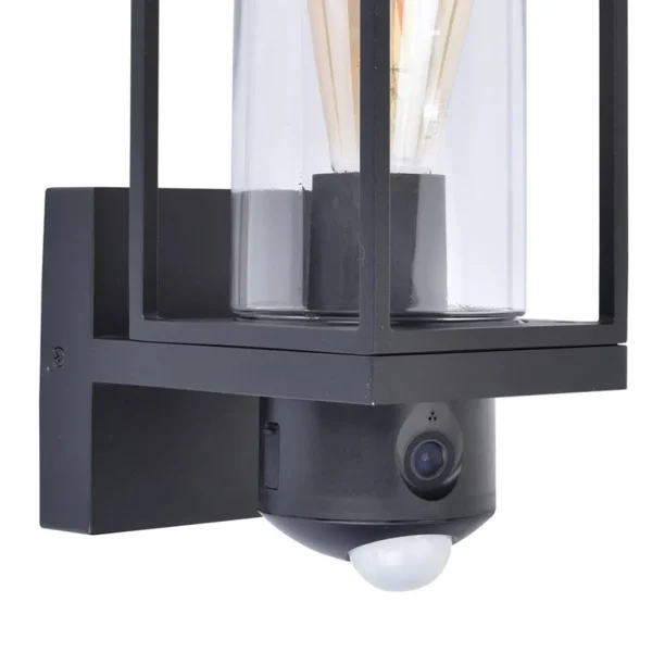 zwarte_buitenlamp_rechtho_1.webp Best Sale Straluma Zwarte buitenlamp rechthoek met glas en camera