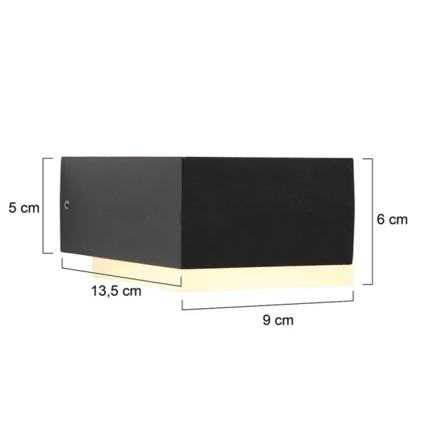 zwarte_buitenlamp_wand_in_3.webp Clearance Straluma Zwarte buitenlamp wand inclusief LED