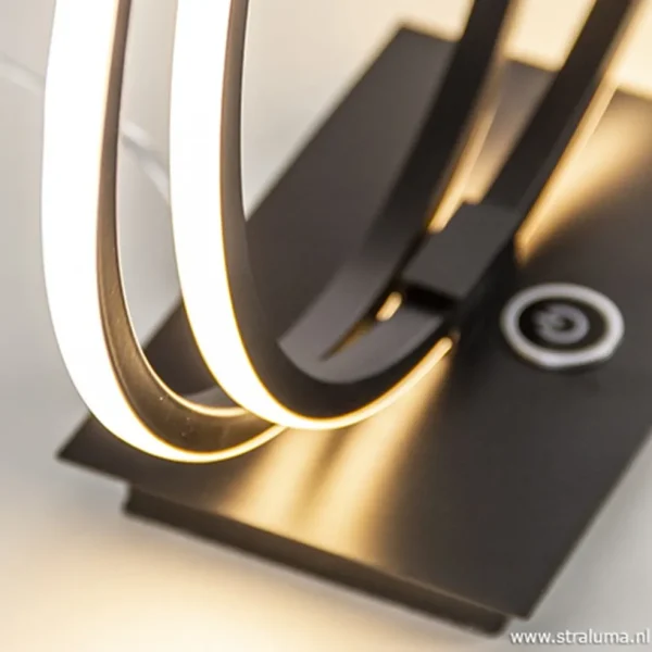 zwarte_led_tafellamp_met__2.webp Outlet Straluma Zwarte LED tafellamp met touchdimmer