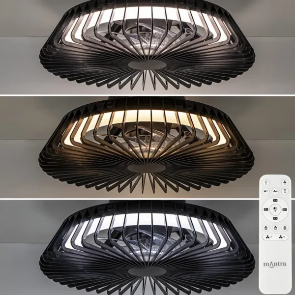 zwarte_plafondventilator__1.webp New Straluma Zwarte plafondventilator mini met dimbaar LED