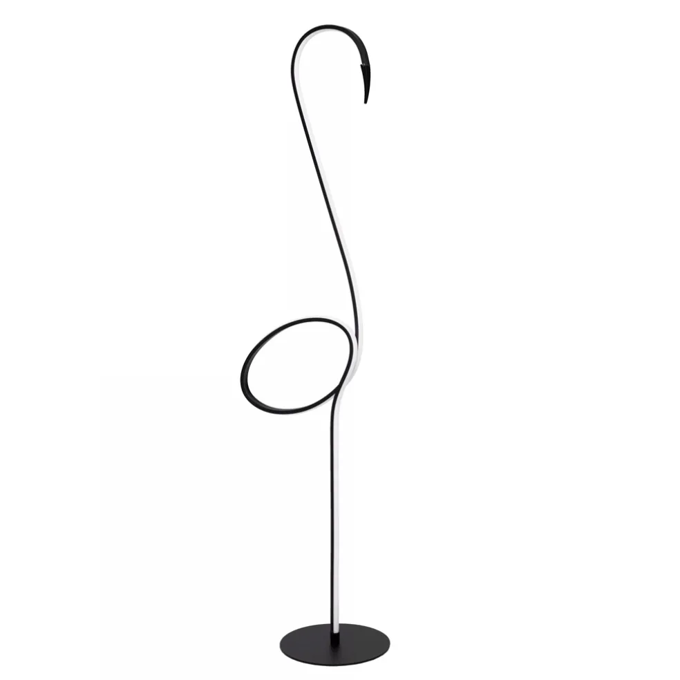 Hot Straluma Zwarte vloerlamp flamingo met LED RGB multicolor