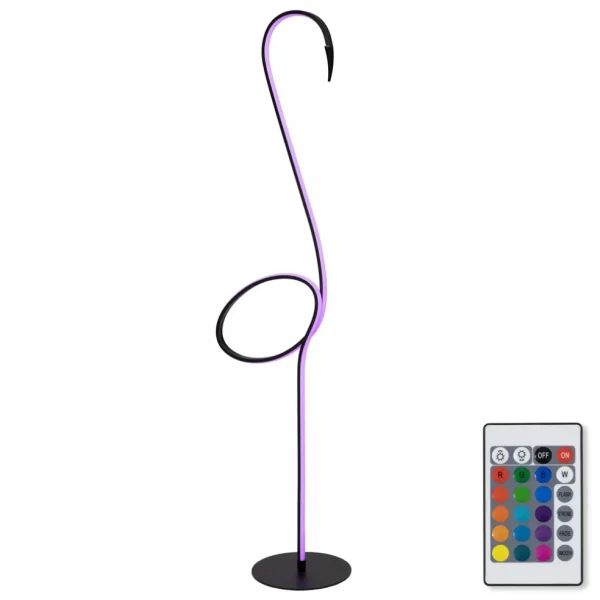 Hot Straluma Zwarte vloerlamp flamingo met LED RGB multicolor