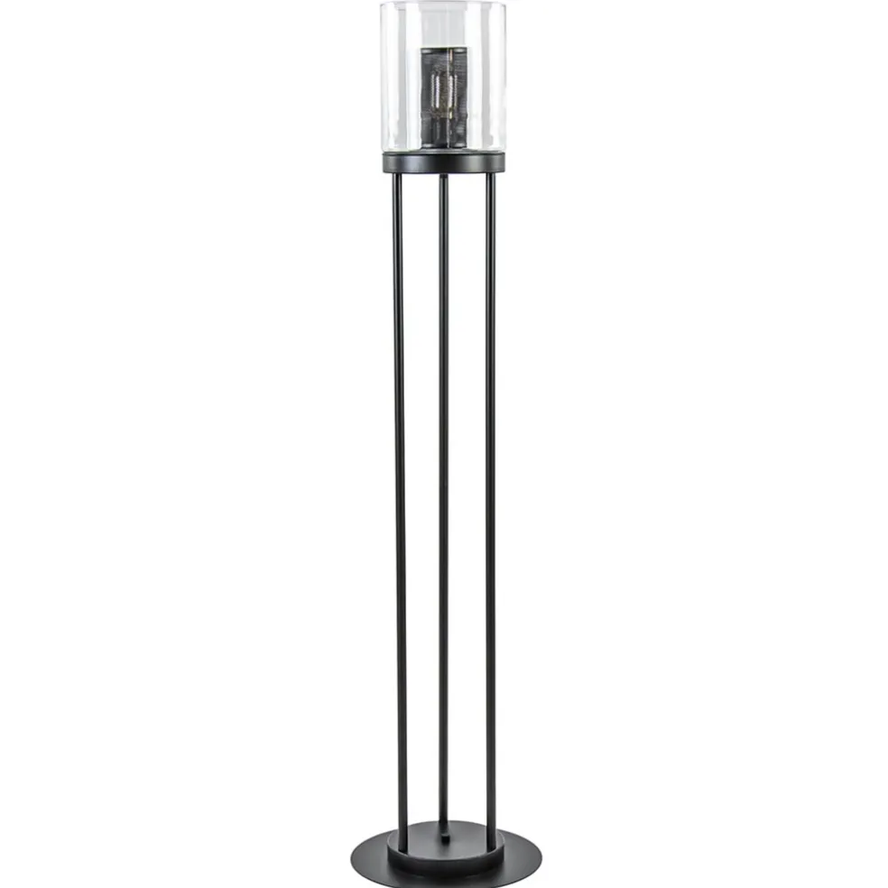 zwarte_vloerlamp_met_cili_0.webp New Straluma Zwarte vloerlamp met cilinder kap helder glas