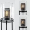 New Straluma Zwarte vloerlamp met cilinder kap helder glas