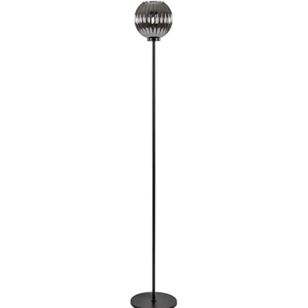 zwarte_vloerlamp_met_smok_0.webp Fashion Straluma Zwarte vloerlamp met smoke glazen kap