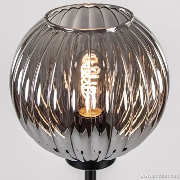 zwarte_vloerlamp_met_smok_3.webp Fashion Straluma Zwarte vloerlamp met smoke glazen kap