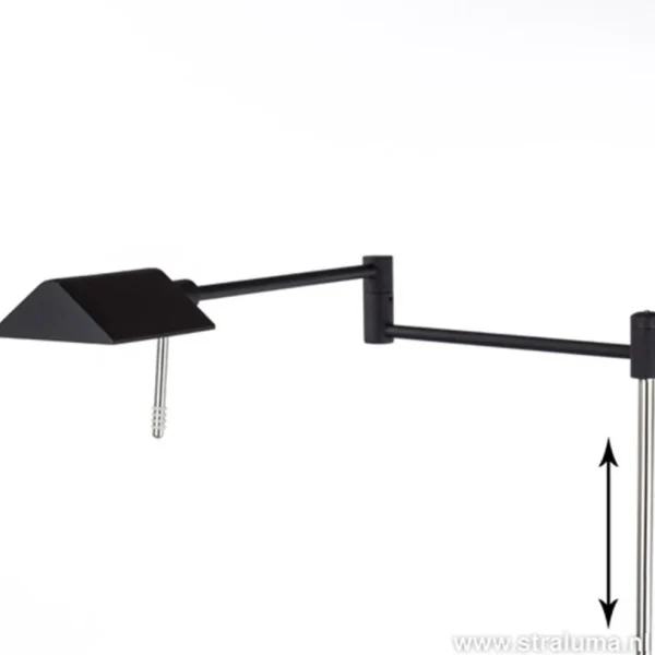 Fashion Straluma Zwarte vloerlamp-leeslamp LED dimbaar
