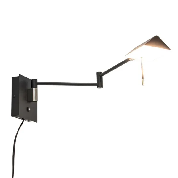 zwarte_wandlamp_inclusief_1.webp Hot Straluma Zwarte wandlamp inclusief dimbaar LED en verstelbare arm