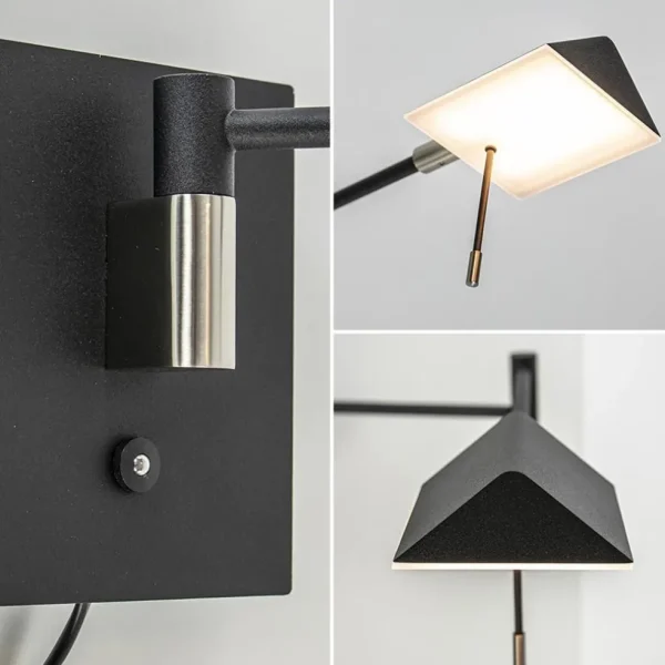 zwarte_wandlamp_inclusief_2.webp Hot Straluma Zwarte wandlamp inclusief dimbaar LED en verstelbare arm