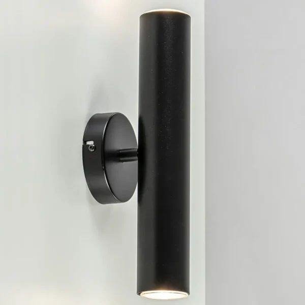 Shop Straluma Zwarte wandlamp up+down cilinder GU10
