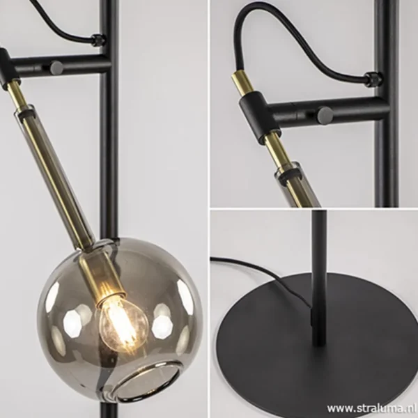 zwartmessing_vloerlamp_me_3.webp New Straluma Zwart/messing vloerlamp met smoke glas